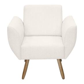 Poltrona Jolly Decorativa Em Tecido Boucle Com 1 Assento Branco