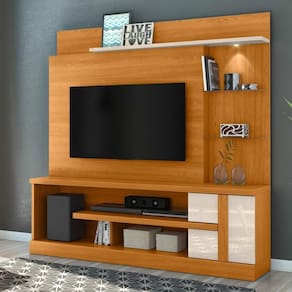 Home Theater Cael Com Nichos Cinamomo/off-white
