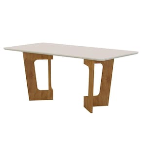 Mesa De Jantar 180cmx90cm Tampo De 25mm Liz Valdemoveis Cinamomo/off White