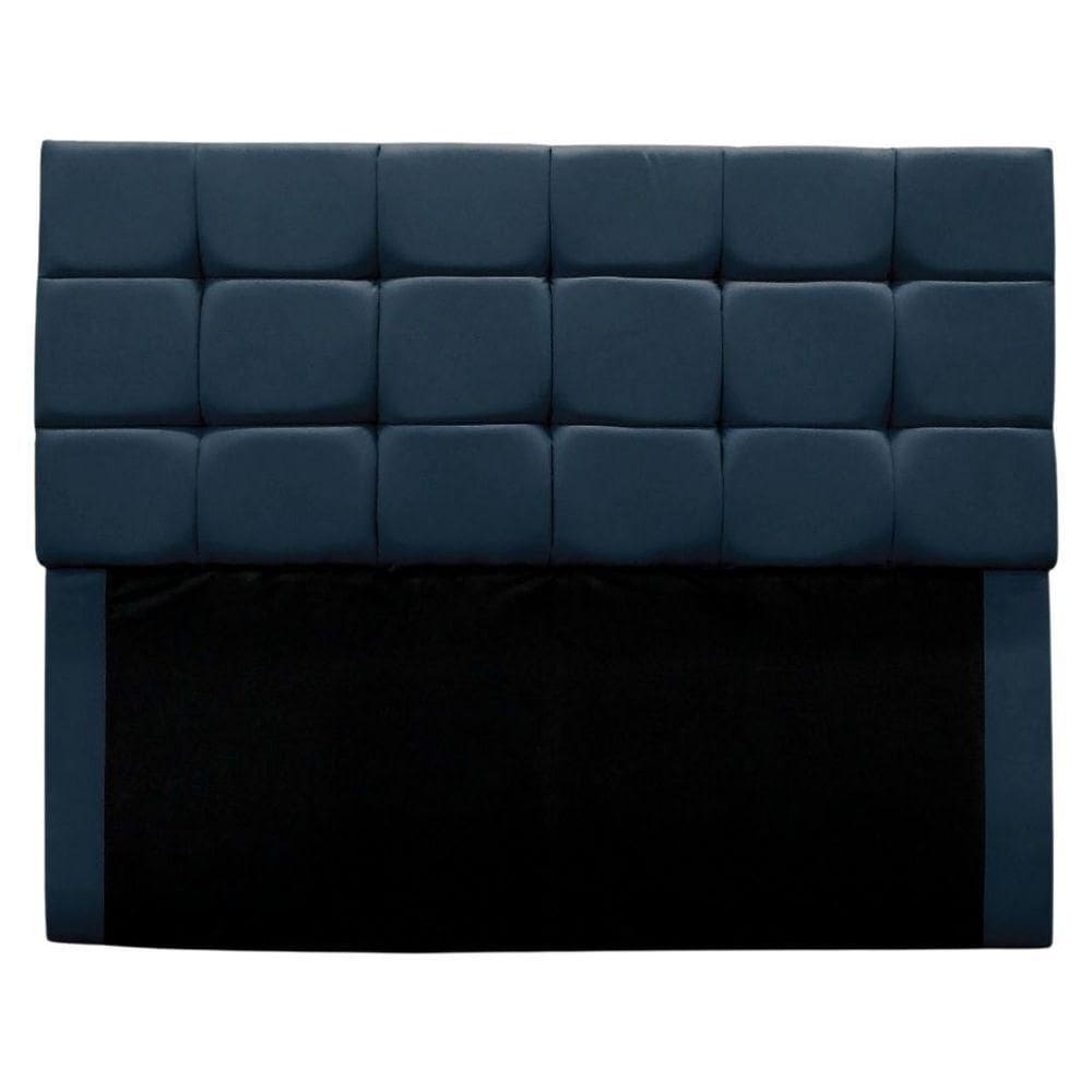 Cabeceira Cama Box Estofada Solteiro 90 Cm Bianca Suede Azul Marinho