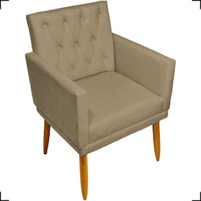 Poltrona Decorativa Para Sala Recepção Nina Capitonê Suede Cores Pé Palito