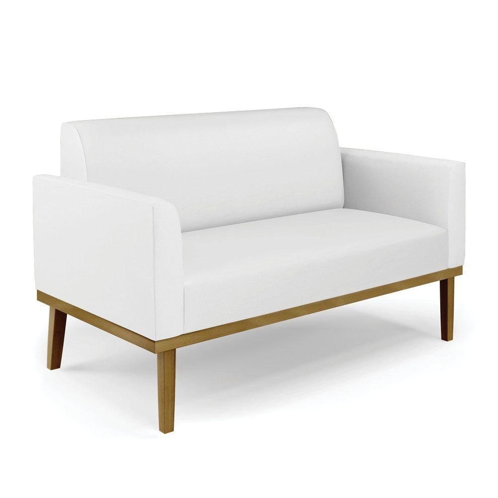 Sofá Namoradeira Base De Madeira Fixa Castanho Marisa Corino Branco D03 - D?rossi