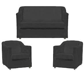 Kit Namoradeira Decorativa + 2 Poltronas Para Sala Manicure Recepção Consultório Mila Suede