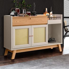 Buffet Aparador Retrô Bar Clássico Linea Brasil Off White Creme