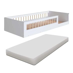 Cama Com Colchão Solteiro Montessoriana Infantil Proteção Lateral Affetto