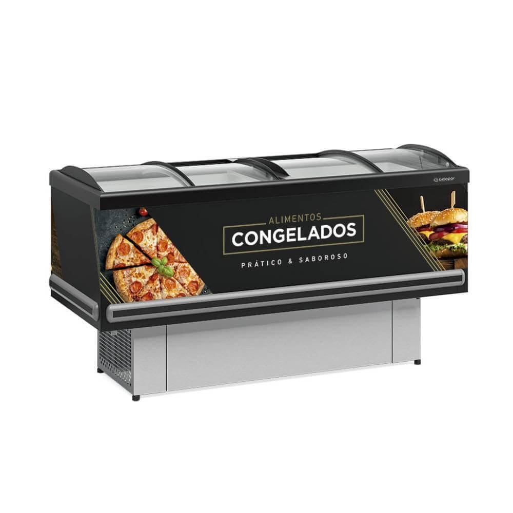 Ilha para Congelados Gelopar Dupla Ação Preto 520 Litros GESV-190CL - 220V