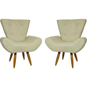 Kit 2 Poltronas Decorativa Para Sala Recepção Manicure Consultório Escritório Emilia Suede