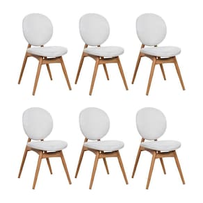 Kit 6 Cadeiras De Jantar Lotus Estrutura Aço Carbono Laminado Natural Com Estofado Linho Cru