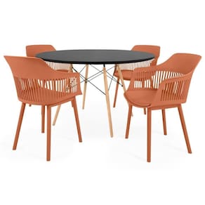 Conjunto Mesa De Jantar Redonda Eiffel - 4 Cadeiras Marcela