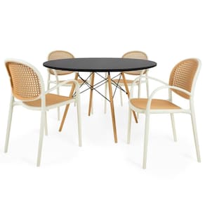 Conjunto Mesa De Jantar Redonda Eiffel Com 4 Cadeiras Roma