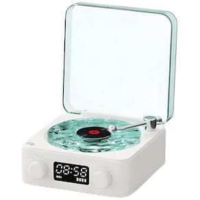 Caixa de Som Toca Disco Vinil Vitrola Bluetooth Cartao Tf Usb Recarregavel Portatil Iluminaçao Decoraçao