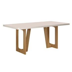 Mesa De Jantar 160cmx80cm Tampo De 40mm Luna Valdemoveis Cinamomo/off White