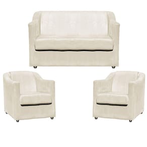 Kit Namoradeira Decorativa + 2 Poltronas Para Sala Manicure Recepção Consultório Mila Suede