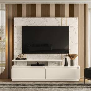 Home Theater New Minerva Com Painel Calacata/off-white