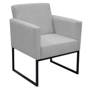 Poltrona Jade Conforto Aconchego Tecido Boucle Base Metálica Cinza Escuro