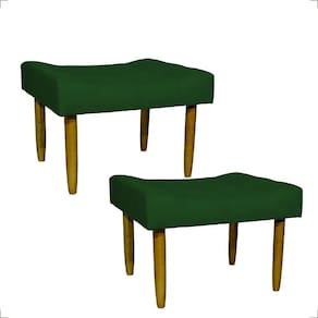 Kit 2 Puff Decorativo Confortável Retangular Para Sala Recepção Quarto Requinte Suede Cores Pé Palito
