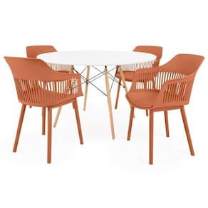 Conjunto Mesa De Jantar Redonda Eiffel 4 Cadeiras Marcela