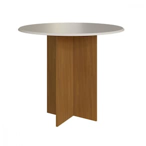 Mesa De Jantar Redonda 90x90 Aline Freijo Off White Indekes