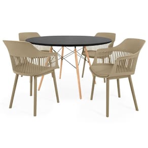 Conjunto Mesa De Jantar Redonda Eiffel 4 Cadeiras Marcela.
