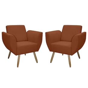 Kit De 2 Poltronas Jolly Cadeira Decorativa Em Tecido Boucle Terracota