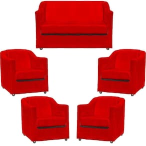 Kit Namoradeira Decorativa + 4 Poltronas Para Sala Manicure Recepção Consultório Mila Suede