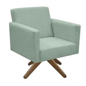Poltrona Jade Aconchego Decor Tecido Boucle Base Giratória Verde