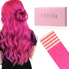 Fita adesiva em extensões de cabelo MAXITA Hot Pink 30g 56cm 10 unidades
