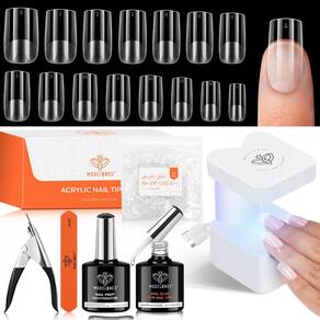 Kit de unhas em gel, modelos Upgrade, com 510 unidades de pontas de unhas e lâmpada