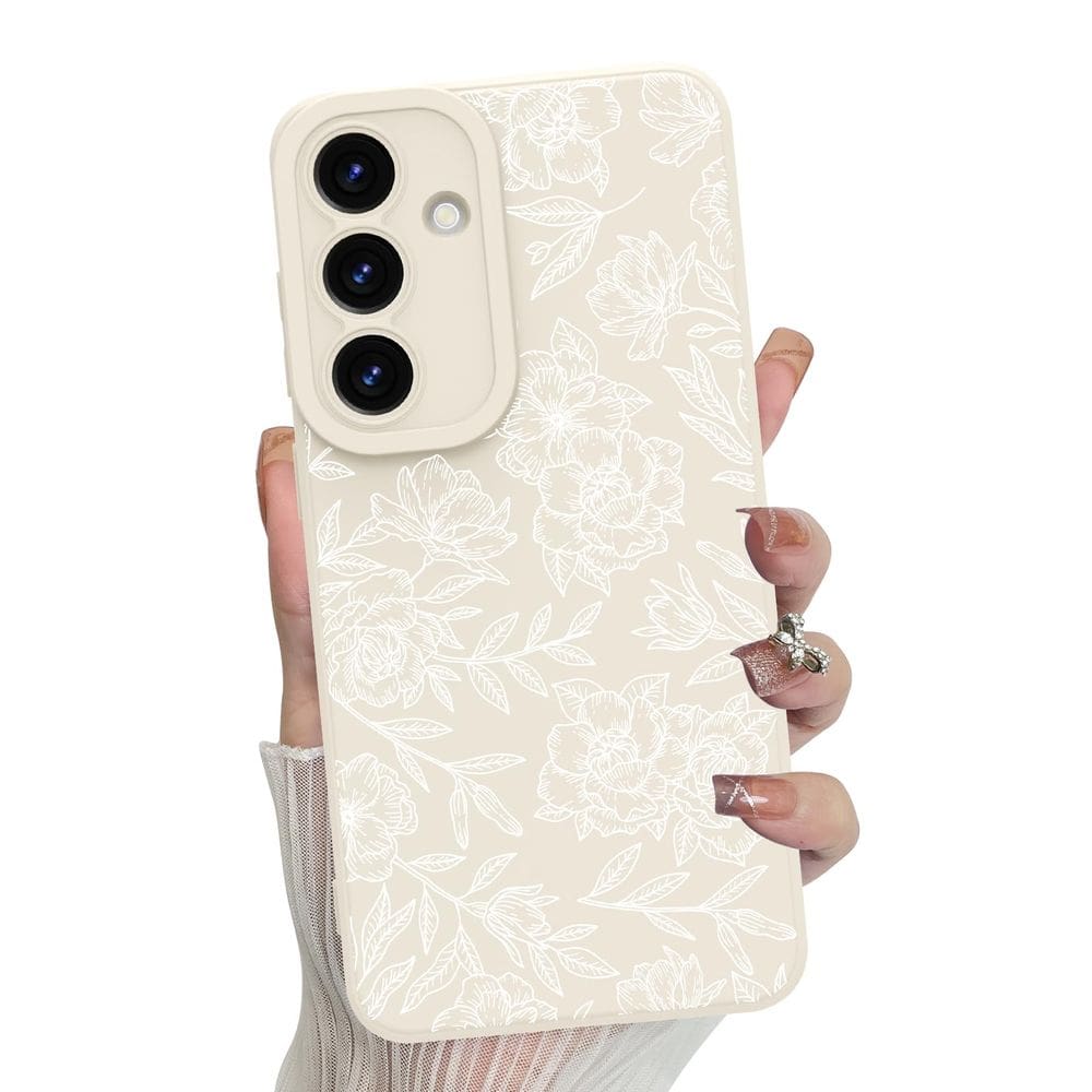 Capa de telefone MZELQ Silicone Floral Flowers para Samsung S25 Plus