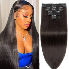 Extensões de cabelo Clip-in Doupor 100% Brazilian Remy Human Hair