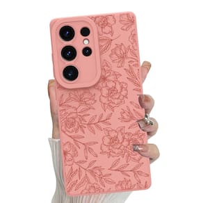 Capa de telefone MZELQ Silicone Floral para Samsung Galaxy S25 Ultra