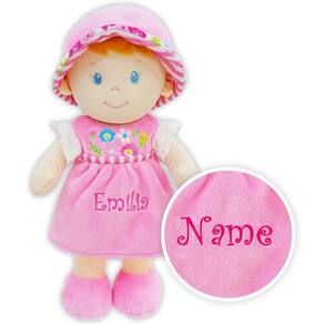 Boneca macia de pelúcia June Garden Emilia com nome personalizado