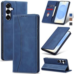 Capa tipo carteira Jasonyu Flip para Samsung Galaxy S25 azul
