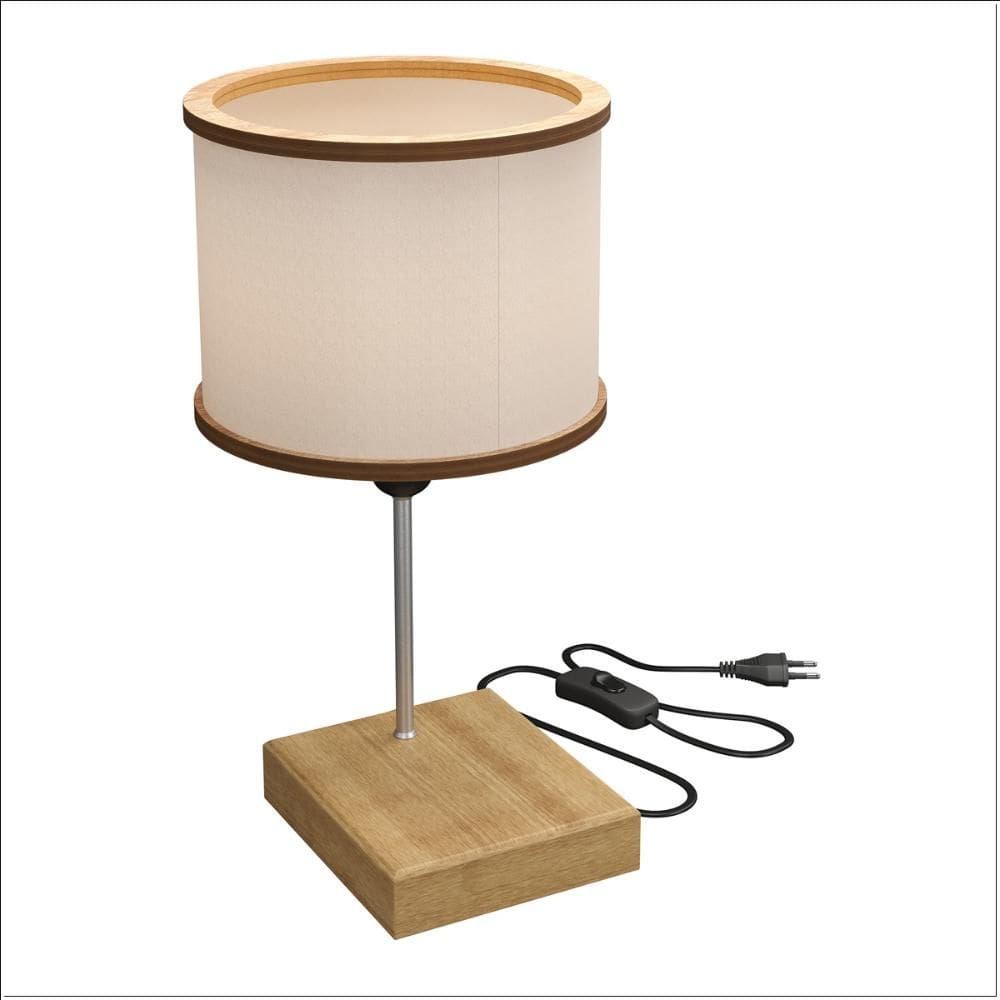 Luminária Abajur Lumen Cupula MDF Laminado Acetato e Tecido 22cmx19cm Ofertamo