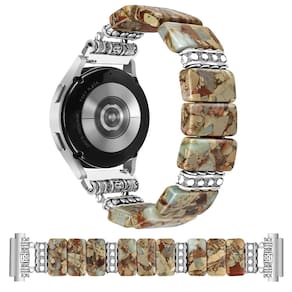 Pulseira de pedra natural frisada de 20 mm para relógio Samsung
