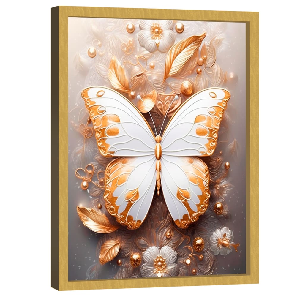 Quadro Decorativo Borboleta e Enfeites