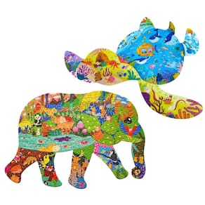 Quebra-cabeças GAYISIC Turtle 136 peças e Elephant 200 peças