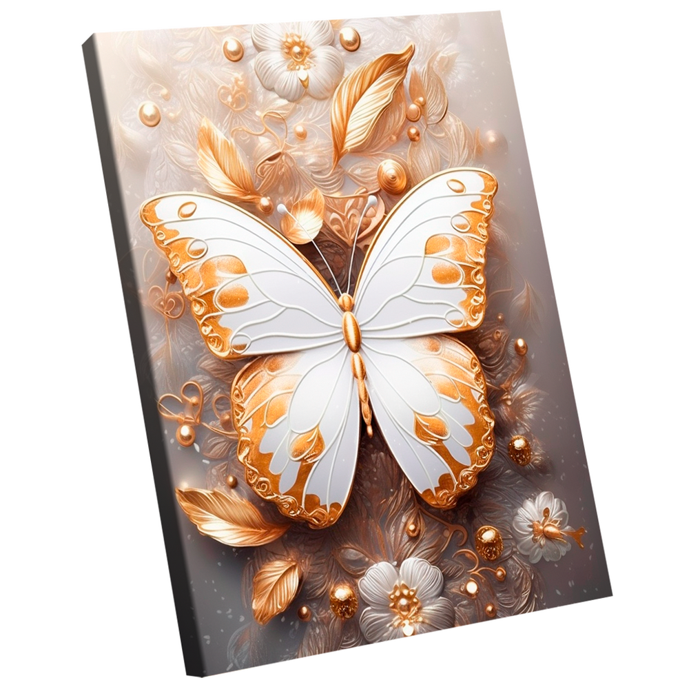 Quadro Decorativo Borboleta e Enfeites