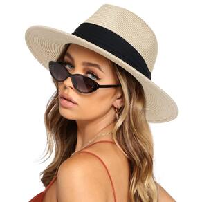 Chapéu Panamá de palha FURTALK, chapéu de sol feminino masculino e de praia de verão