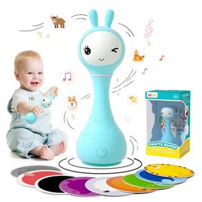 Brinquedos musicais de iluminação Baby Rattle alilo Smart Bunny com 9 cartões
