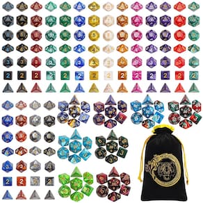 Conjunto de dados poliédricos CiaraQ DND 26 x 7 (182 unidades) com bolsa