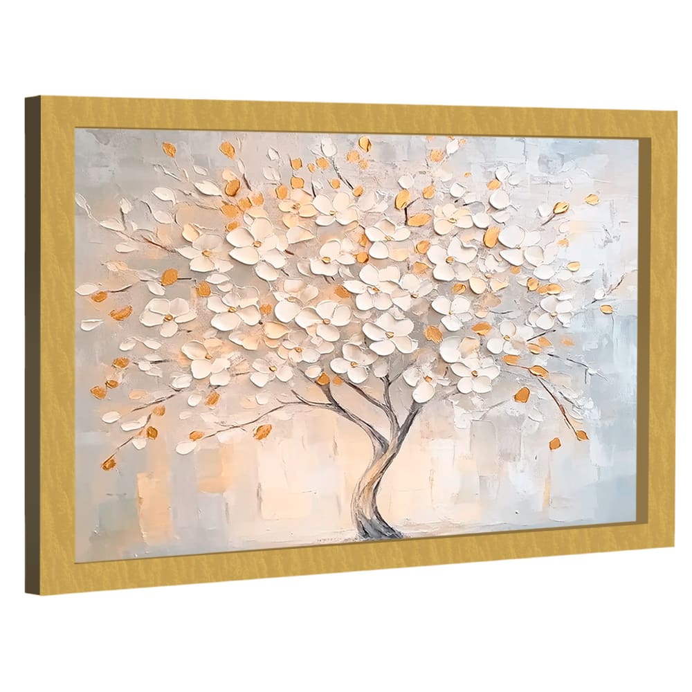 Quadro Decorativo Árvore de Flores Brancas