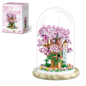 Conjunto de construção Insgen Cherry Blossom Bonsai Tree House 1382 unidades
