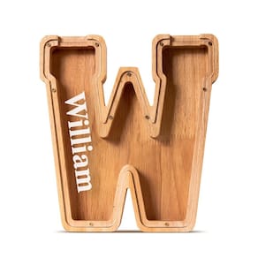 Nome personalizado do Piggy Bank Summidate Wooden Large para crianças
