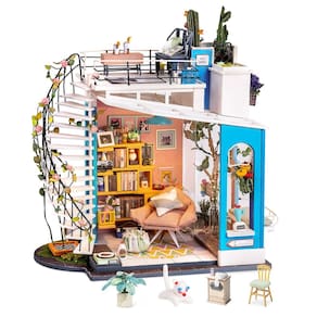 Kit de casa em miniatura Rolife Dora`s Rooftop com móveis 1:24