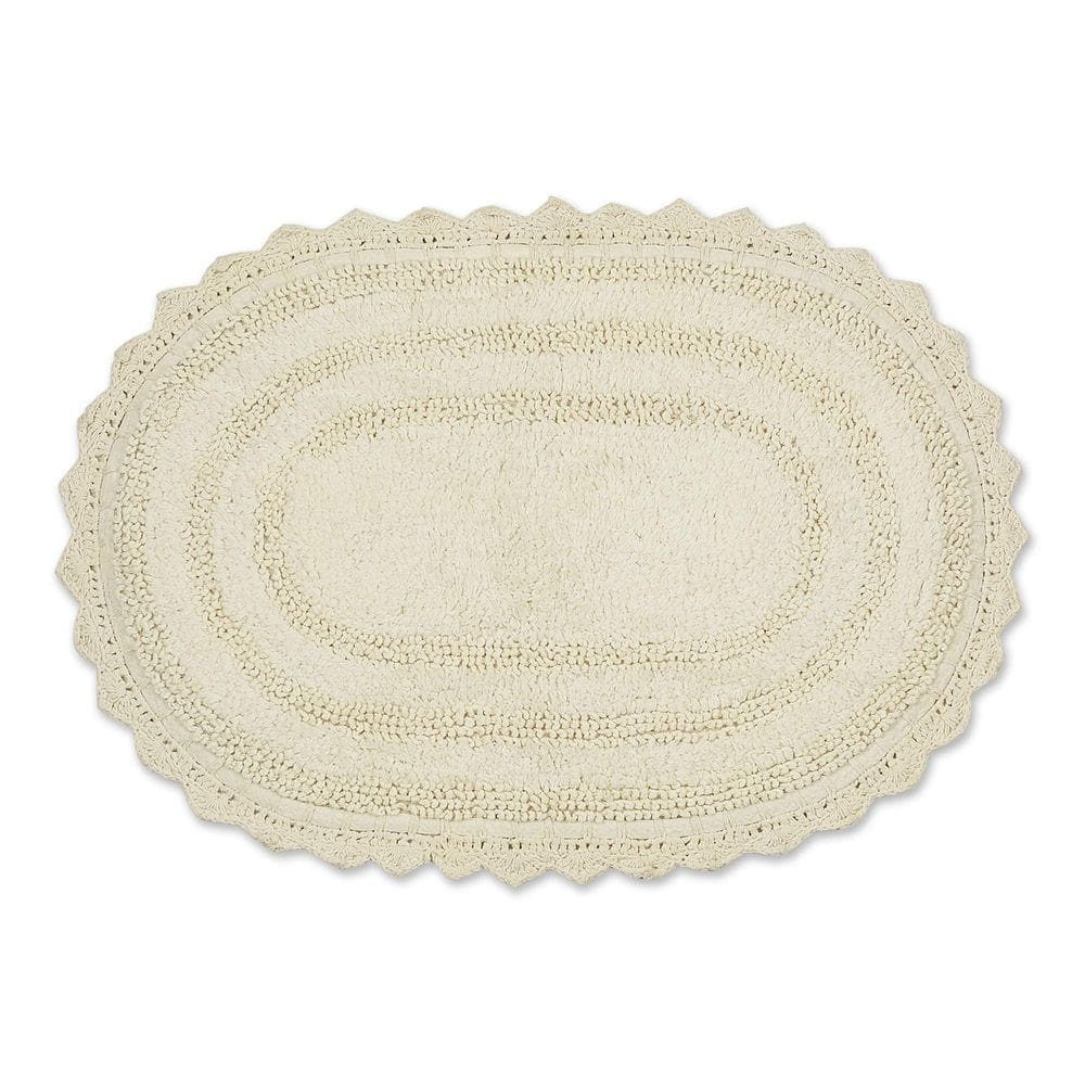 Tapete de banho DII Crochet Collection reversível pequeno oval 43x61cm