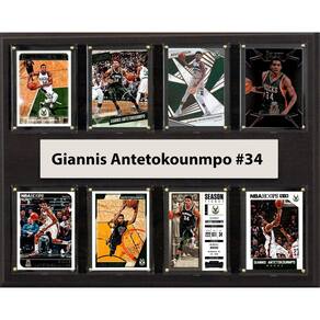 Placa colecionável C&I da NBA Milwaukee Bucks Giannis Antetokounmpo