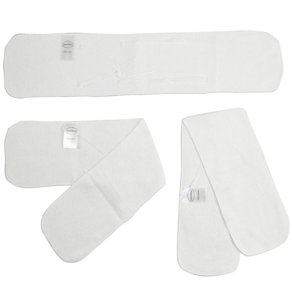 Pasta abdominal infantil Bambini 100% algodão, pacote com 3
