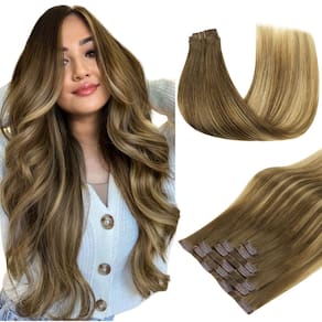 Extensões de cabelo Clip in DOORES Seamless 16 polegadas 110 g 7 unidades