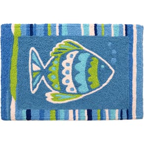 Tapete Jellybean Jazzy Blue Fish Accent 50x75cm Lavável